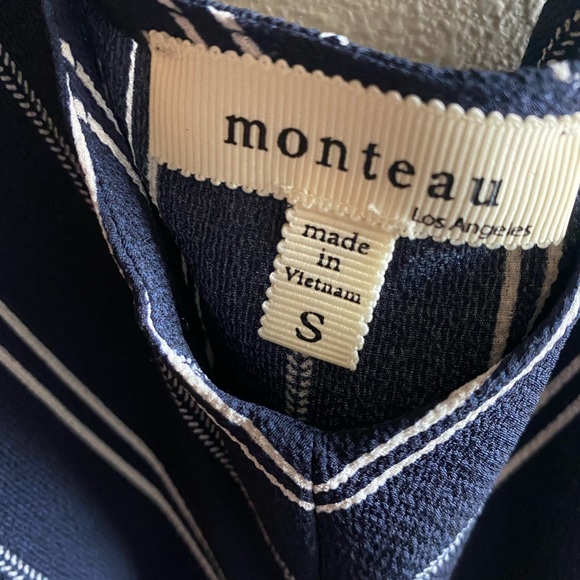 Navy blue with white detail peplum tank XS - Picture 2 of 3